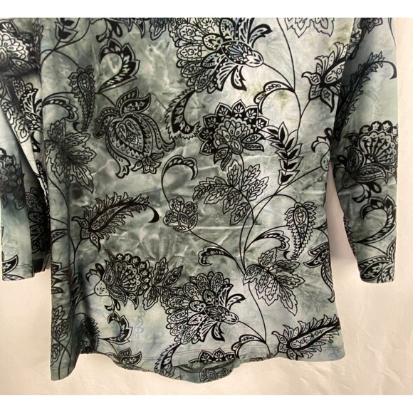 Vintage Y2k Top Womens Medium Blue Black Rusched Velvet Whimsigoth Fairy - Picture 13 of 13